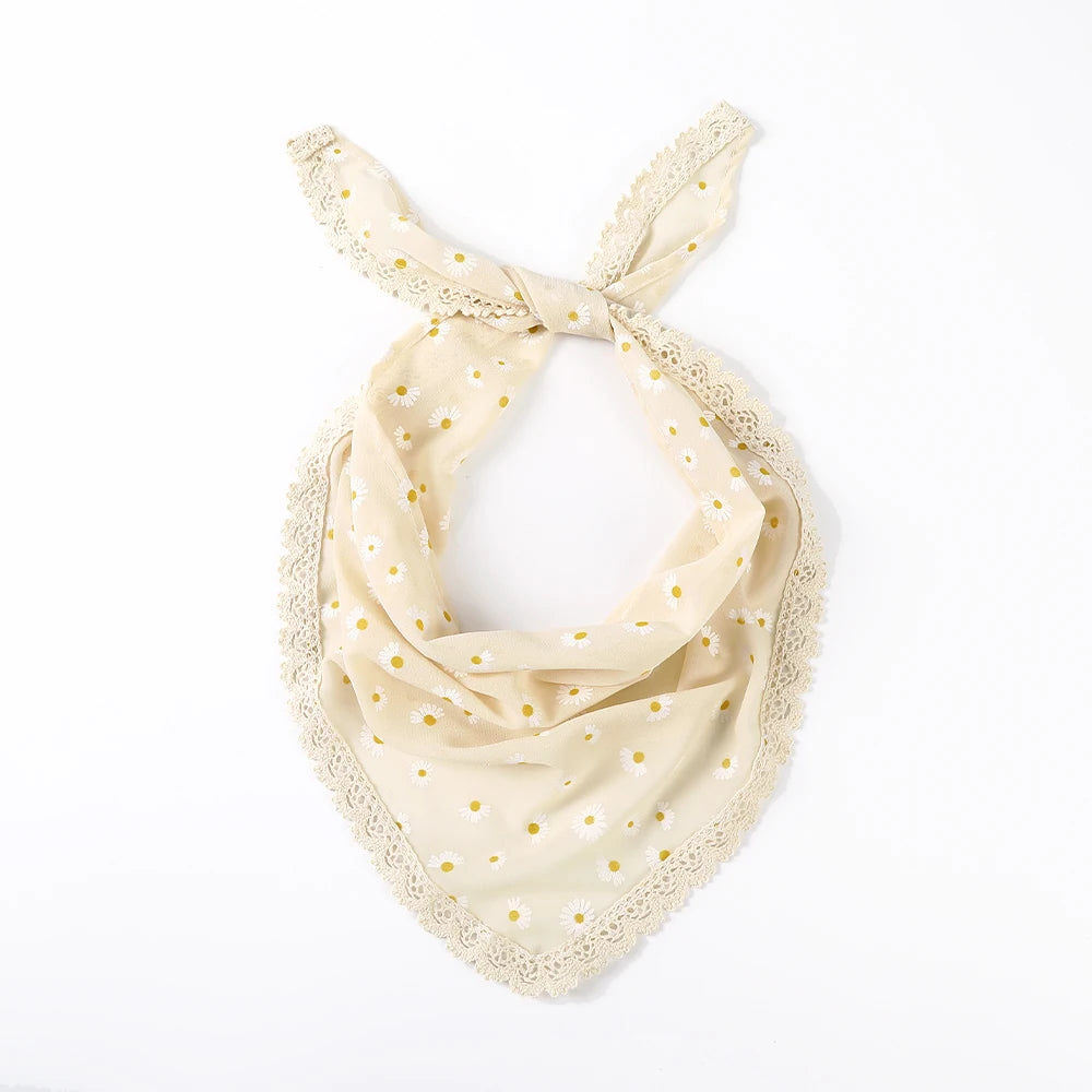 Fabric Printing Triangle Scarf Hair Bands – Floral Headbands for Women - Image 13