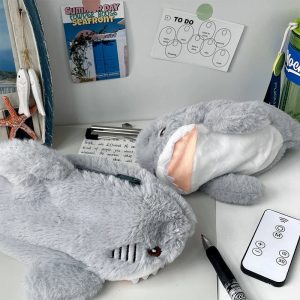 Large Capacity Plush Ocean Shark Pencil Case