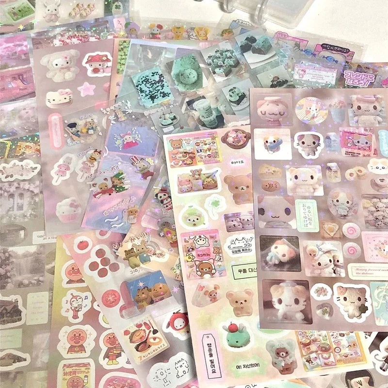 Y2K Glitter Laser Stickers – Kawaii Decorations for Accessories
