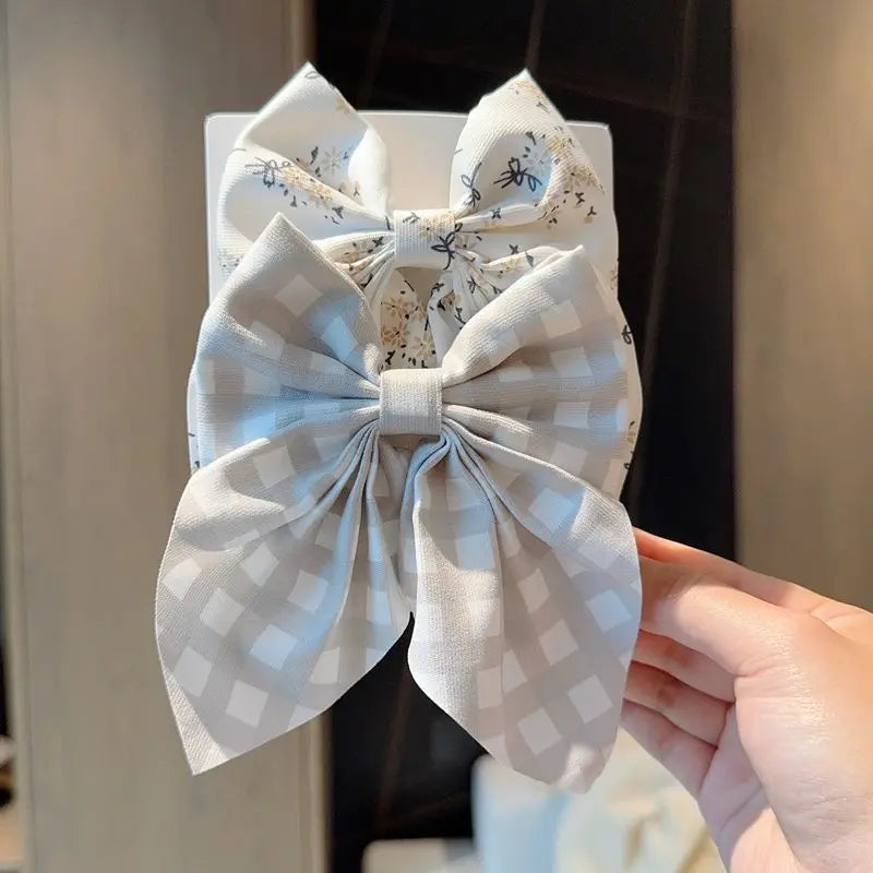2PCS Solid Color Grosgrain Ribbon Hair Bows for Girls - Image 32