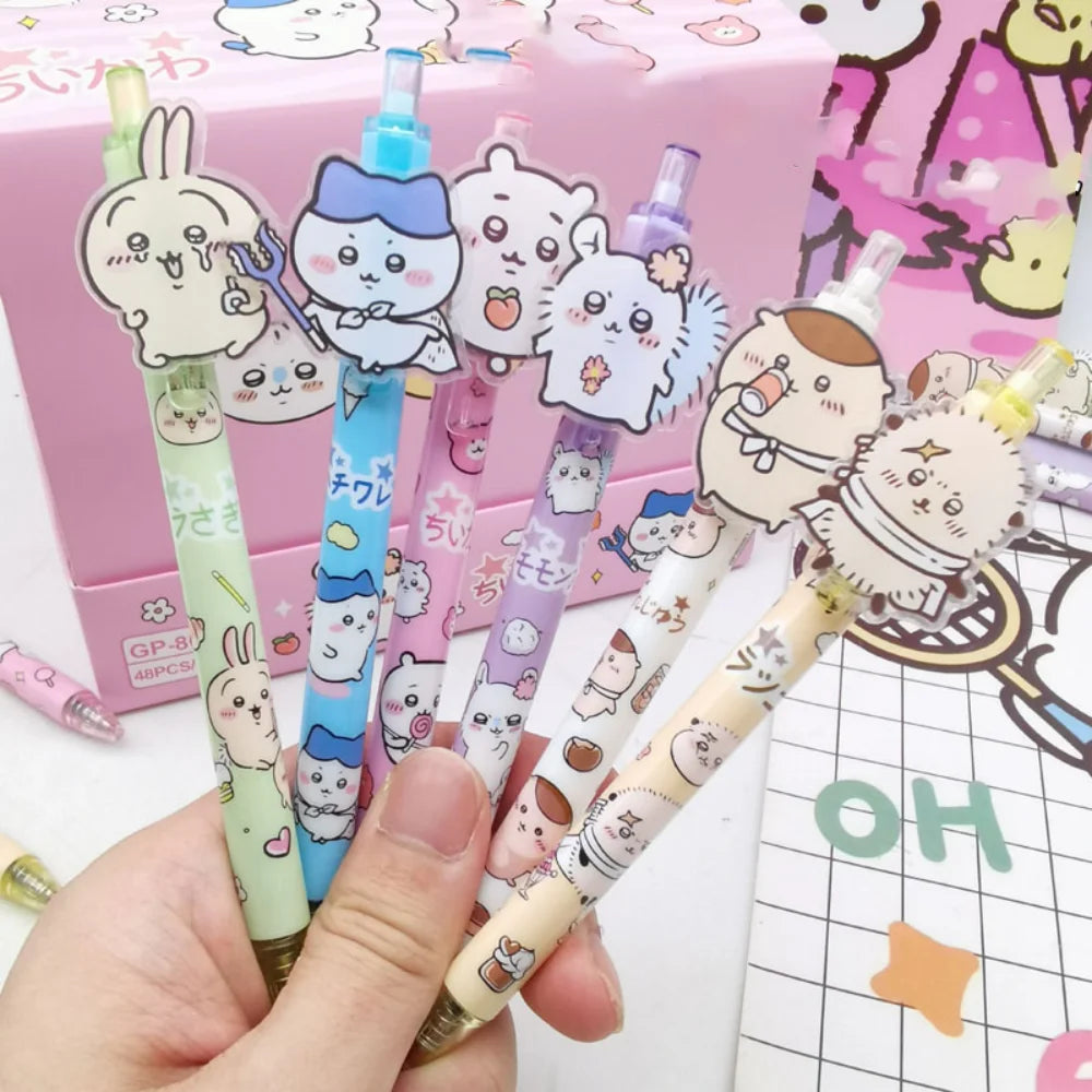 6Pcs/Set Kawaii Chiikawa Press Gel Pens – Cute Writing Tools - Image 7