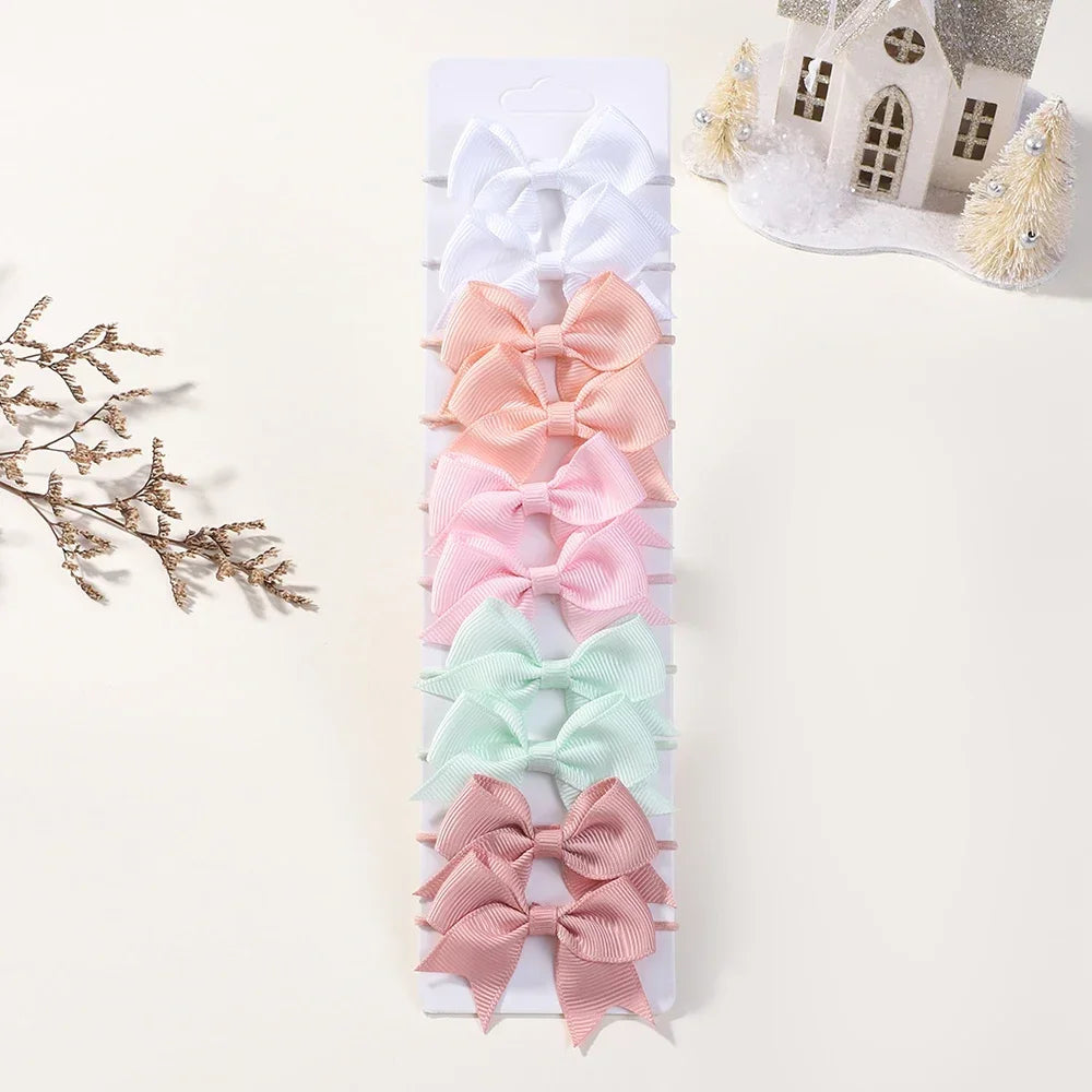 10Pcs Elastic Hair Ties with Ribbon Bows – Baby & Kids Gift Accessories - Image 19