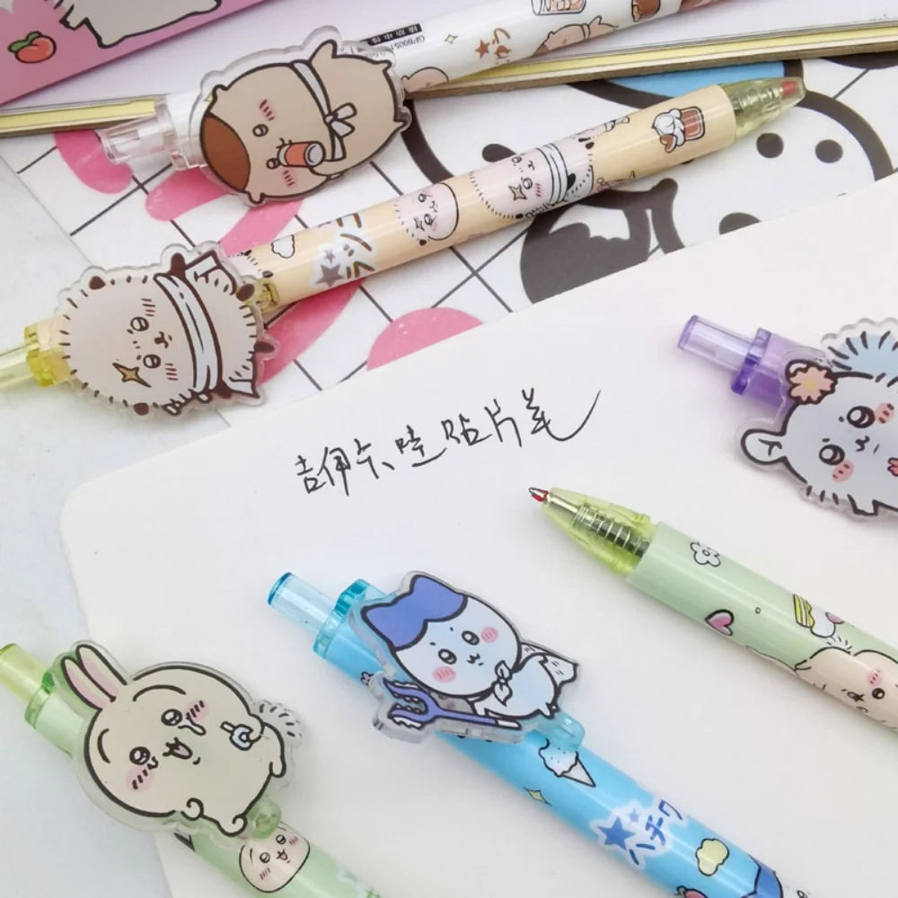 6Pcs/Set Kawaii Chiikawa Press Gel Pens – Cute Writing Tools - Image 3