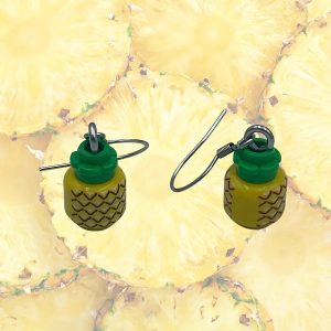 Creative Yellow Pineapple Building Block Earrings