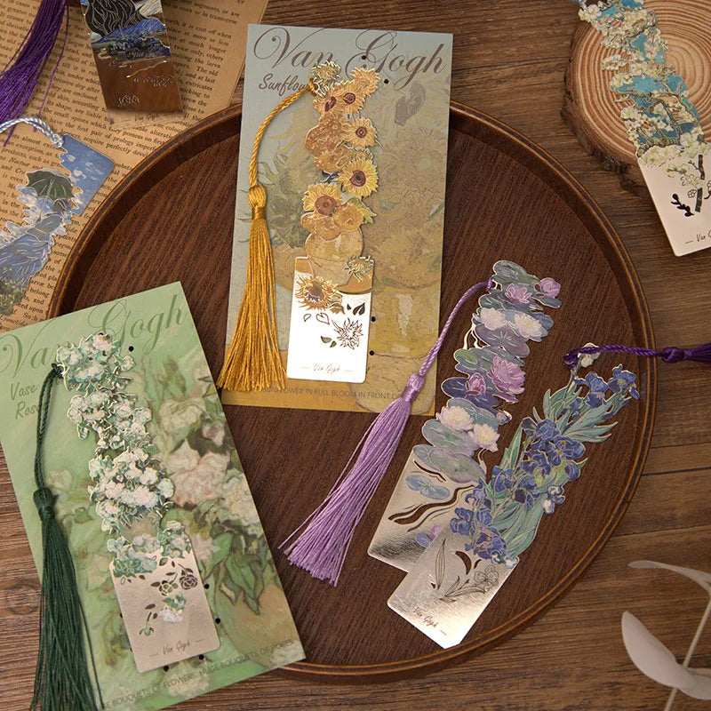 Aesthetic Floral Painting Metal Bookmark - Image 2