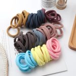 50Pcs Girls Nylon Elastic Hair Bands – Perfect Accessories for Kids