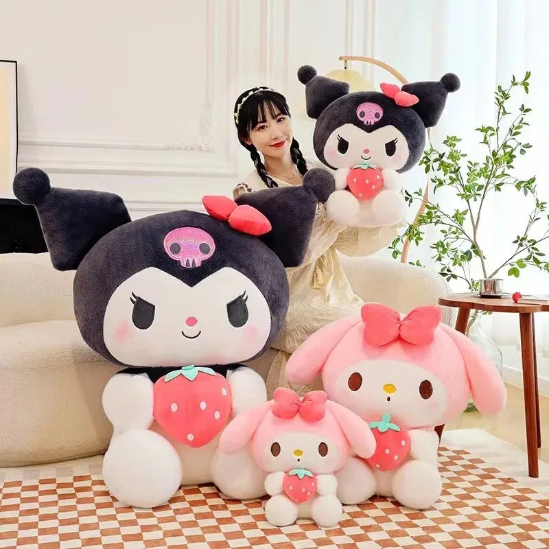 Sanrio Strawberry Kuromi Pillow Plush Toy – Soft Stuffed Animal - Image 3