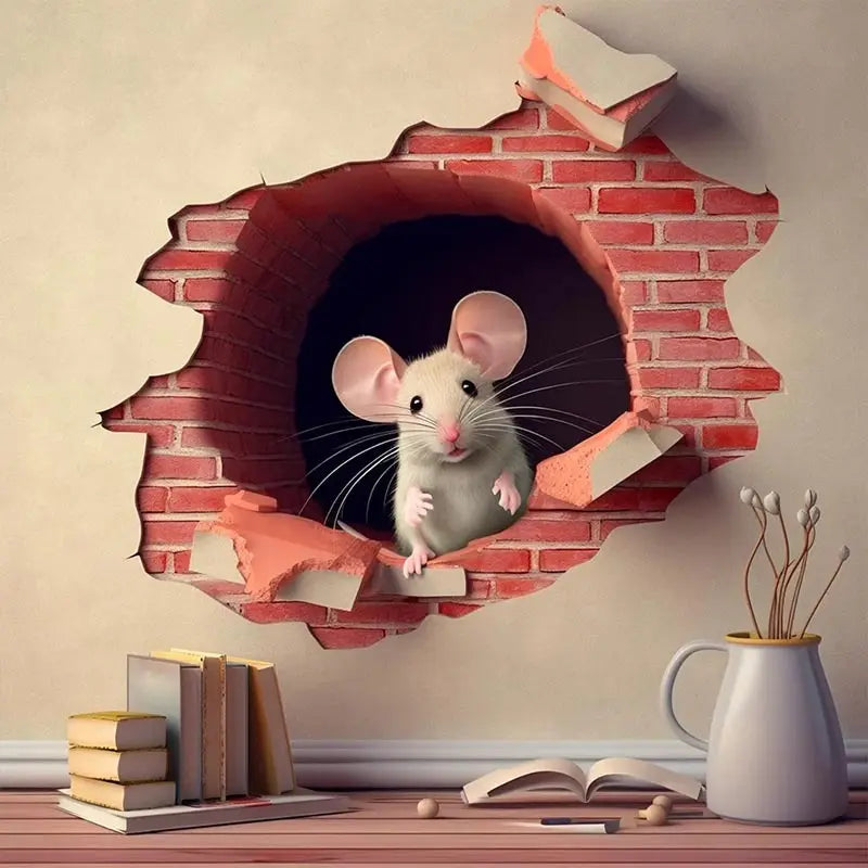 M735 Cute Mouse Hole Wall Sticker – Whimsical Decor for Any Room - Image 5