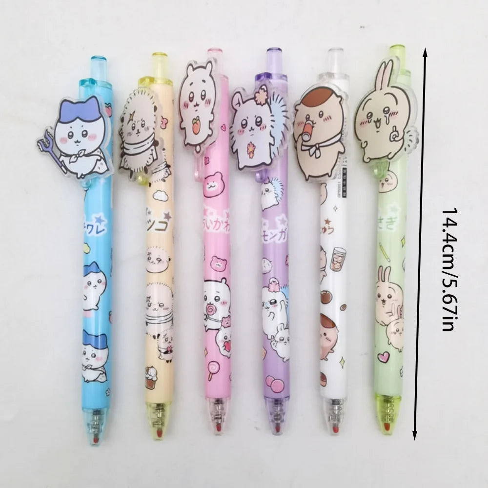 6Pcs/Set Kawaii Chiikawa Press Gel Pens – Cute Writing Tools - Image 6