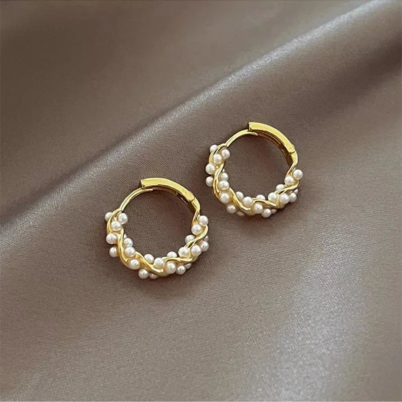 24 Korean Circle Pearl Earrings – Elegant Women's Jewelry - Image 10