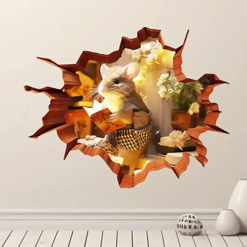 M735 Cute Mouse Hole Wall Sticker – Whimsical Decor for Any Room - Image 7