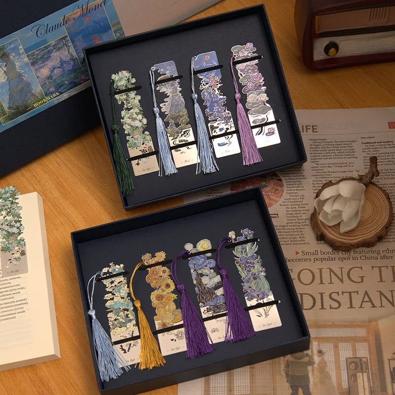 Aesthetic Floral Painting Metal Bookmark - Image 3