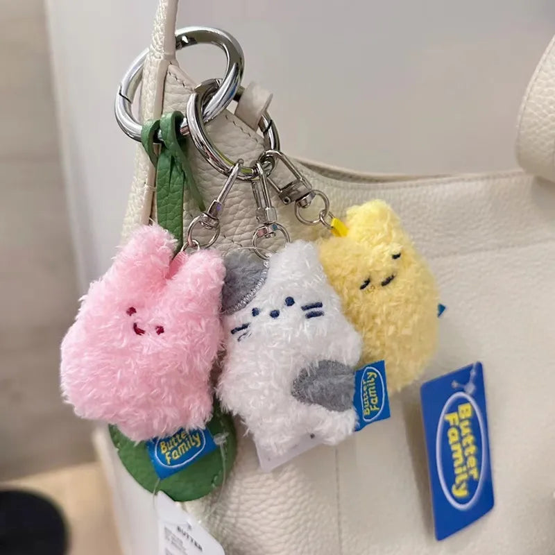 7cm Butter Rabbit Cut Plush Keychain – Adorable Anime Plush Toy - Image 2